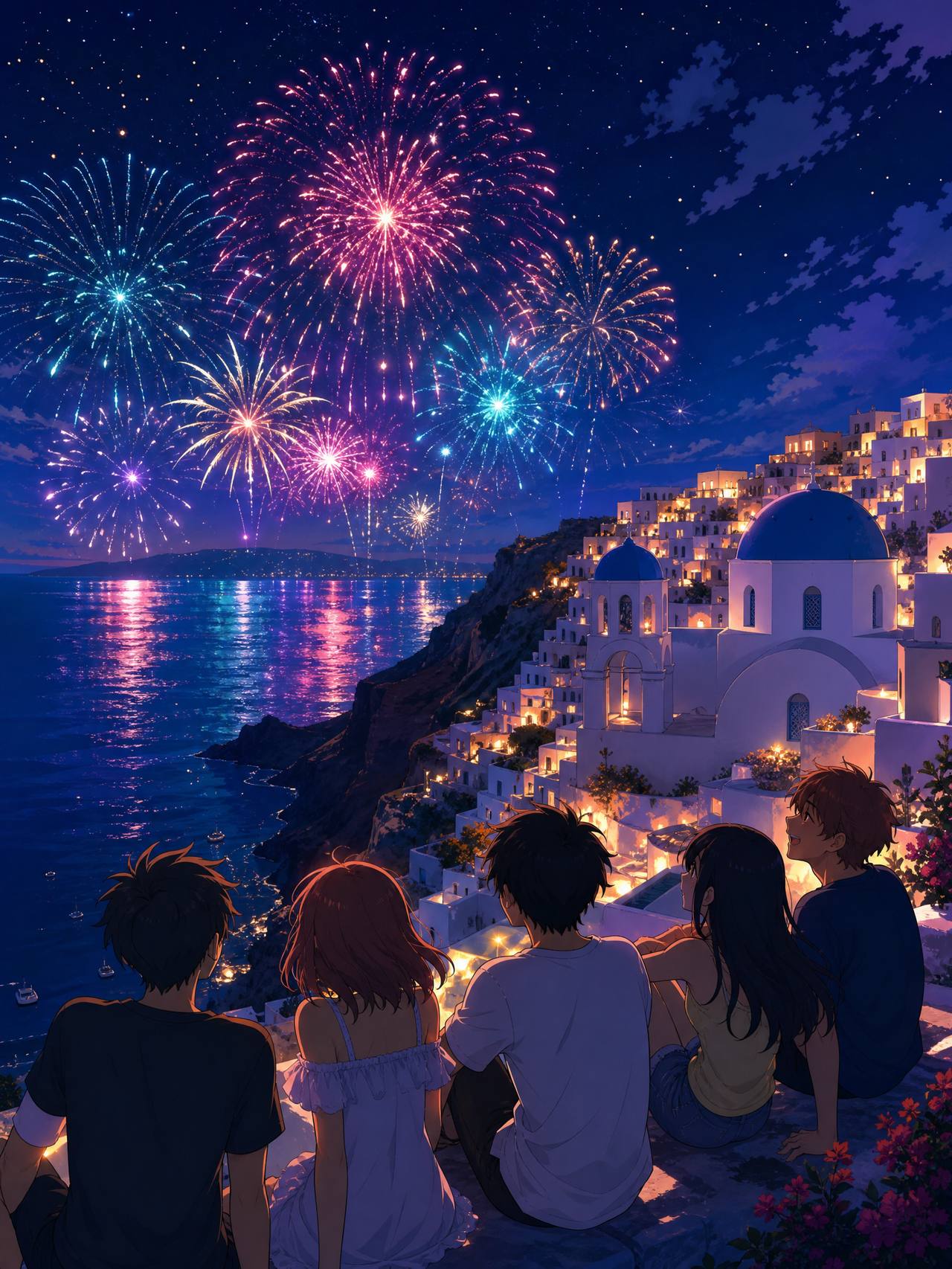 陈美娇教程动漫-烟花之夜AI场景动漫演示